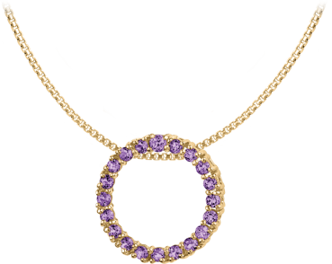 Jacques Lemans SE-C121F Damen Collier Halskette Kette Sterlingsilber vergoldet mit Amethyst